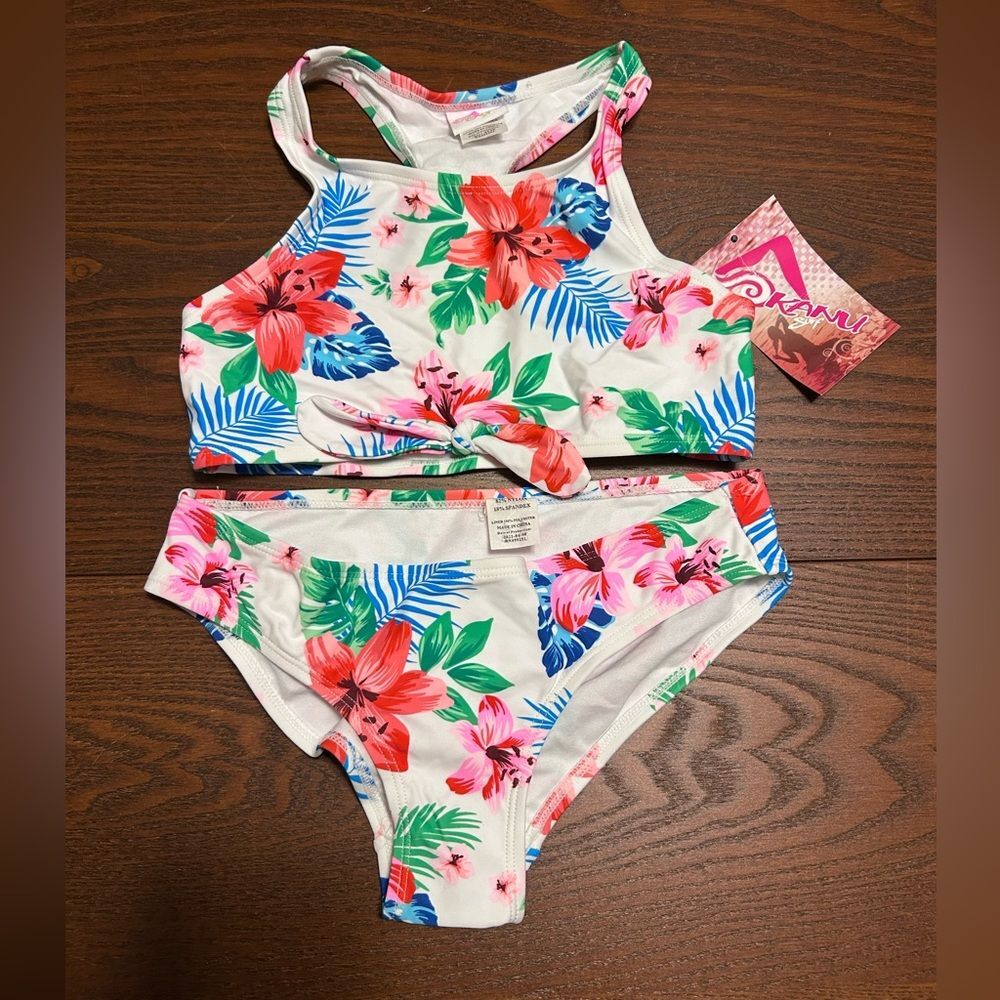 NWT Kanu Surf Girls' Beach Sport Racer Bikini 2-Piece Swimsuit size 12